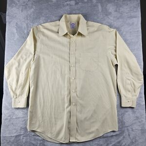 Brooks Brothers Long Sleeve Polo Shirt Button Down Mens Size 16.5 - 33 Yellow
